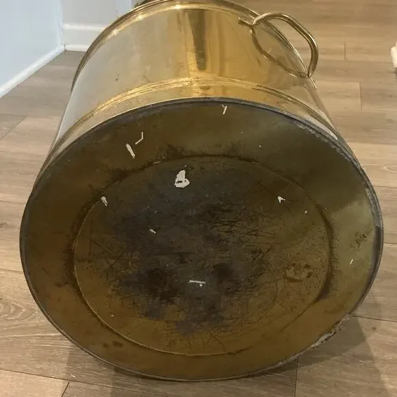 Giant Brass Planter Gold Patina Farmhouse French Country Container Heritage Boho